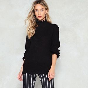 nastygal ruffle sweater NWT
